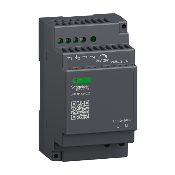 Regulated Power Supply, 100-240V AC, 24V 2.5 A, single phase, Modular image 5