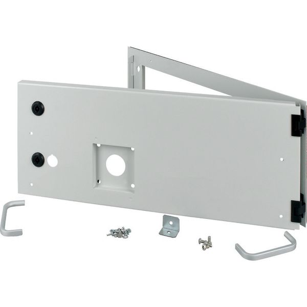 Opening metal front plate for drawer, NZM, closed IP55, H=225mm, grey image 3