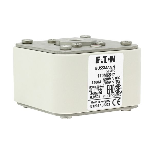 Fuse-link, high speed, 1400 A, AC 690 V, size 3, 76 x 92 x 53 mm, aR, IEC, UL, single indicator image 24