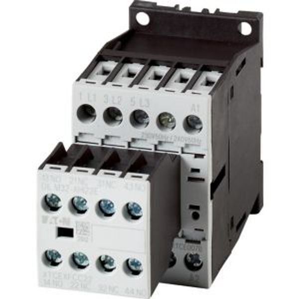 Contactor, 380 V 400 V 7.5 kW, 2 N/O, 2 NC, 24 V DC, DC operation, Screw terminals image 2
