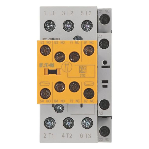 Safety contactor, 380 V 400 V: 15 kW, 2 N/O, 3 NC, RDC 24: 24 - 27 V DC, DC operation, Screw terminals, With mirror contact (not for microswitches). image 3