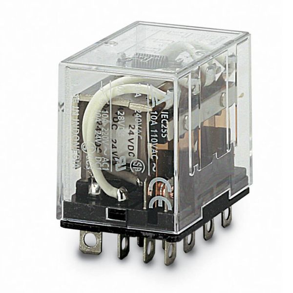 Relay, plug-in, 14-pin, 4PDT, 10 A, LED indicator, 24 VDC image 3