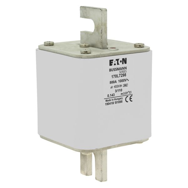 Fuse-link, high speed, 1000 A, AC 1000 V, Size 3, 76 x 90 x 141 mm, aR, DIN, IEC, visual indicator image 16