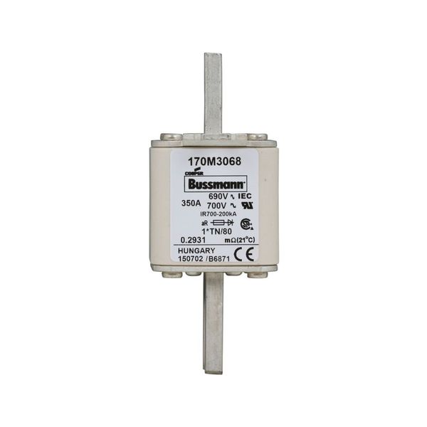 Fuse-link, high speed, 350 A, AC 690 V, compact DIN 1, 45 x 58 x 104 mm, aR, DIN, IEC, single indicator image 4