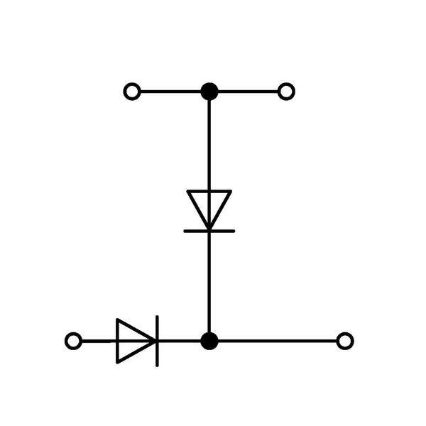 Component terminal block double-deck with 2 diodes 1N4007 gray image 3