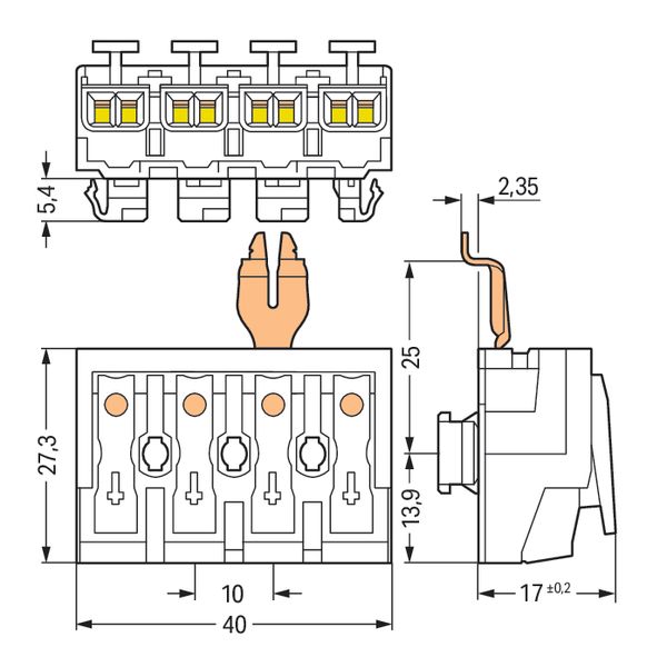 Lighting connector push-button, external for Linect® white image 6