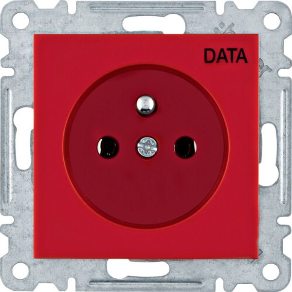 Lumina Socket with grounding pin and "DATA" print, screwless, red le. image 1