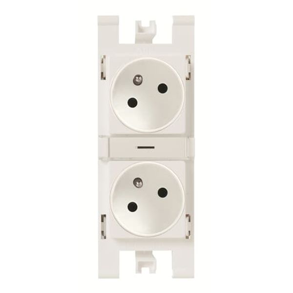 T1087 BL T1087 BL - Duplex French/Earth-pin socket outlet image 1