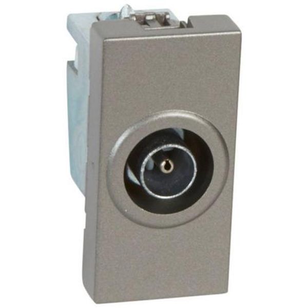 TV socket Arteor - TV single shielded male Ø9.5mm - 0-2400 Hz -2 mod -magnesium image 1