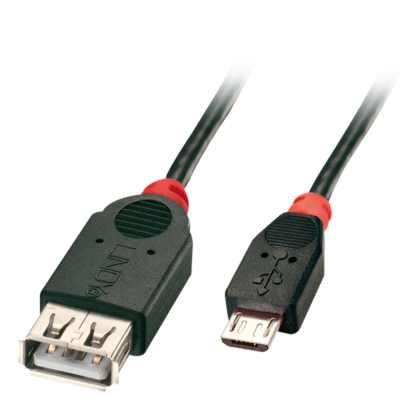 0.5m USB 2.0 Type Micro-B to A OTG Cable USB Type Micro-B Male to A Female image 1