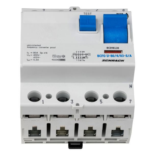 Residual current circuit breaker 80A,4-p,300mA,type A,S, FU image 1