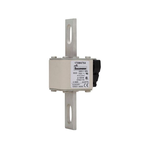 Fuse-link, high speed, 500 A, AC 690 V, size 1, 53 x 69 x 136 mm, aR, IEC, UL, K type indicator, 115 mm centers image 4