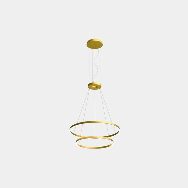 Pendant Circular Downward 2 Rings (ø900 ø600) LED 77.3W 2311lm 2400K Gold image 1