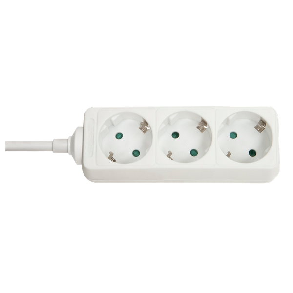 3-Way Schuko Mains Power Extension Schuko sockets, 45° angled image 1