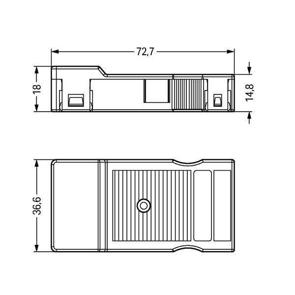 Strain relief housing 3-pole for 1 cable white image 3