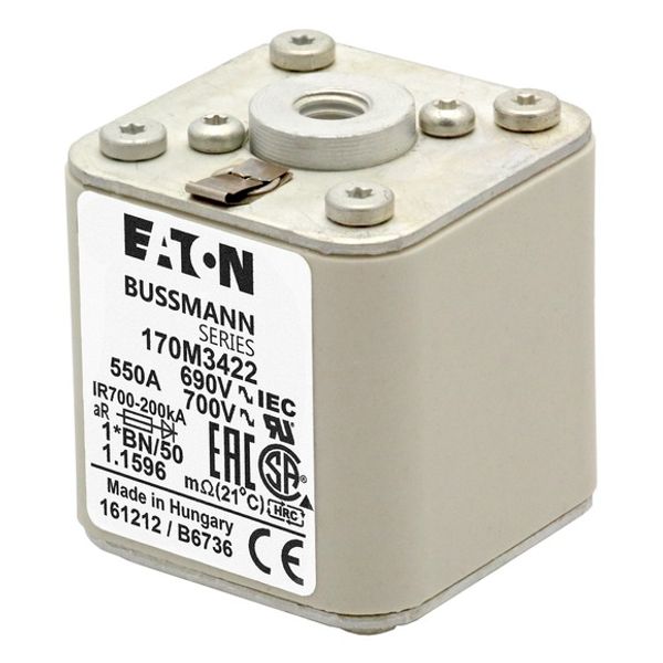 Fuse-link, high speed, 80 A, AC 1250 V, compact size 1, 45 x 59 x 81 mm, aR, IEC, UL, single indicator image 9