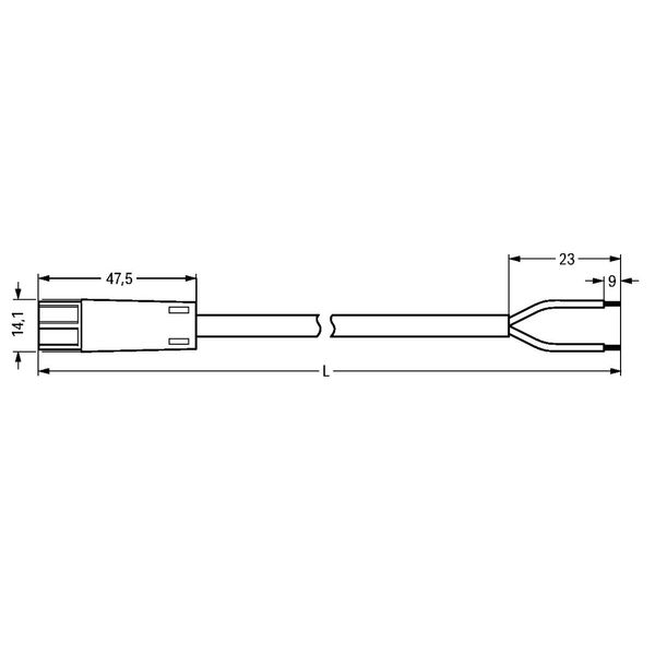 pre-assembled connecting cable Dca Plug/open-ended gray image 3