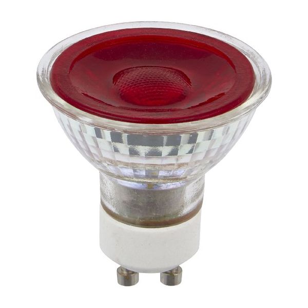 LED GU10 MR16 Glass 50x54 230V 5W 38° AC Red Dim image 1