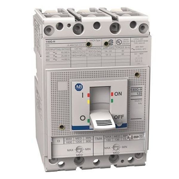 Allen-Bradley, 140G - Molded Case Circuit Breaker, H frame, 25 kA, T/M - Thermal Magnetic, Rated Current 125 A image 1