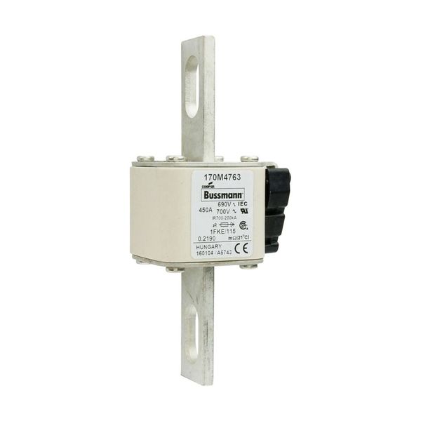 Fuse-link, high speed, 450 A, AC 690 V, size 1, 53 x 69 x 136 mm, aR, IEC, UL, single indicator image 12