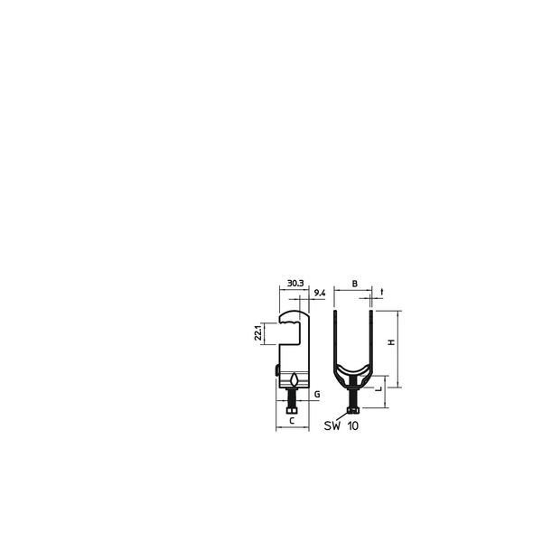 2056RS M 34 FT Clamp clip with metal pressure sump 28-34mm image 2