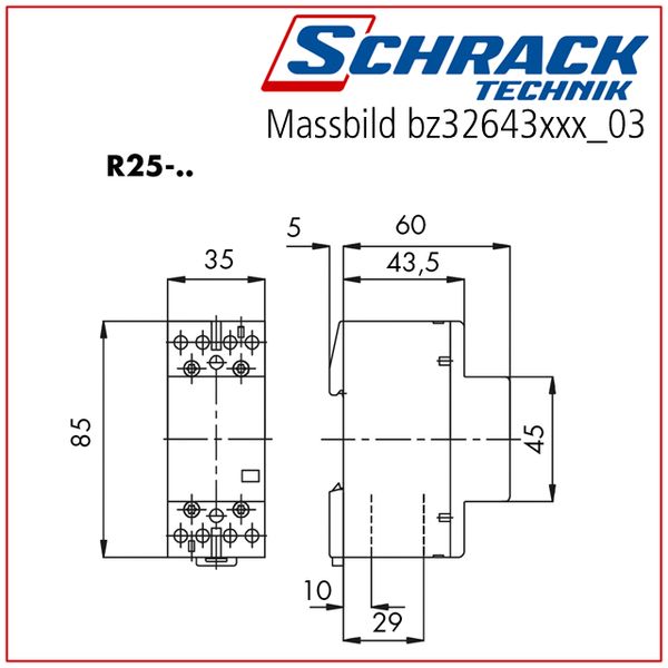 Modular contactor 25A, 2 NO + 2 NC, 230VAC, 2MW image 4