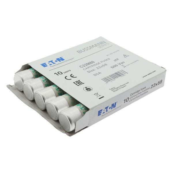 Fuse-link, LV, 80 A, AC 500 V, 22 x 58 mm, aM, IEC image 14