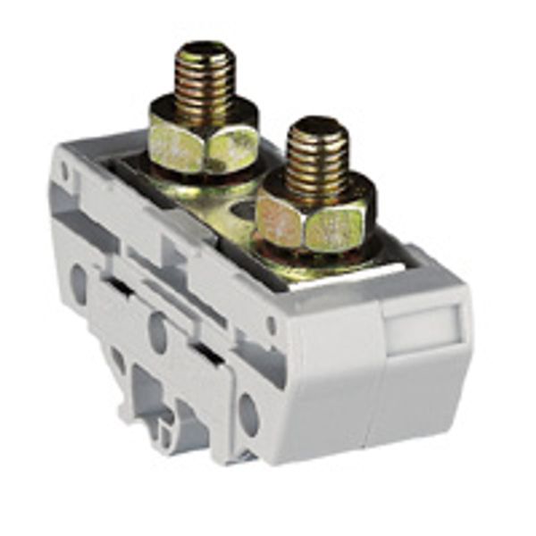 Plate power terminal blocks Viking 3 - for bars/lugs - asym rails -M12 -pitch 46 image 1