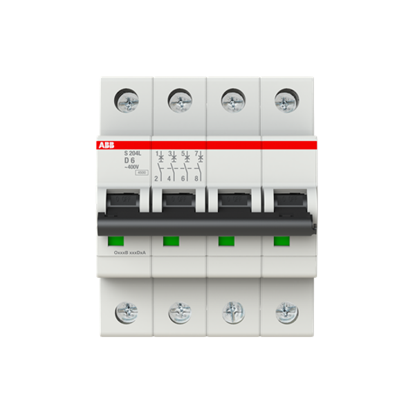 S204L-D6 Miniature Circuit Breaker - 4P - D - 6 A image 1