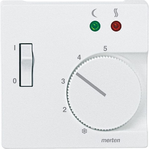 Central plate for floor temperature controller insert with switch, polar white, System M image 1