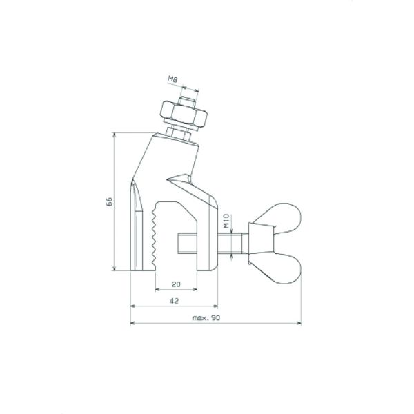 Earth clamp with wing screw image 2