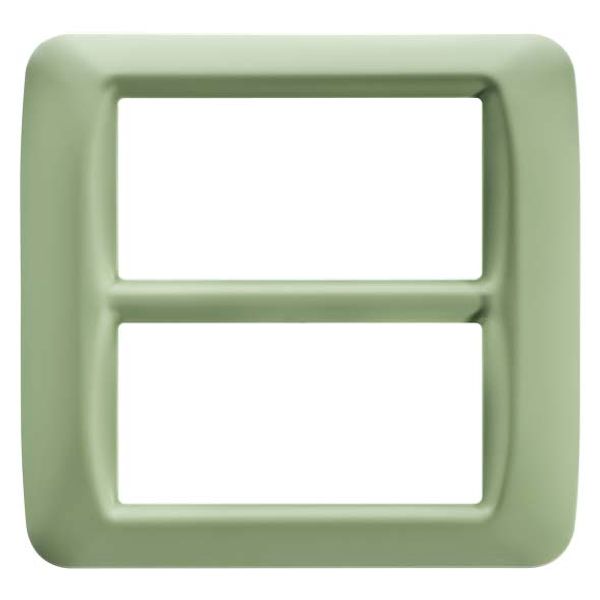 TOP SYSTEM PLATE - IN TECHNOPOLYMER GLOSS FINISHING - 8 GANG (4+4 OVERLAPPING) - VENETIAN GREEN - SYSTEM image 2