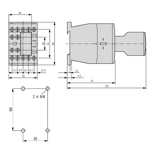 Contactor 3kW/400V/7A, 1 NO, coil 24VDC image 3