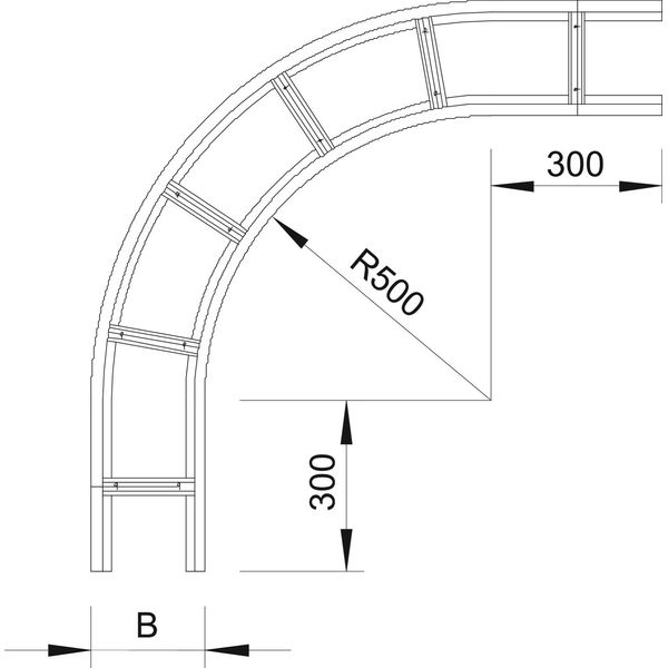 WLB 90 116 A2 90° bend for wide span cable ladder 110 110x600 image 2