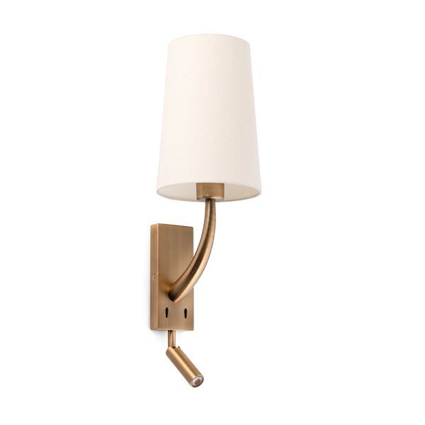 REM OLD GOLD WALL LAMP WITH LED READER BEIGE LAMPS image 1