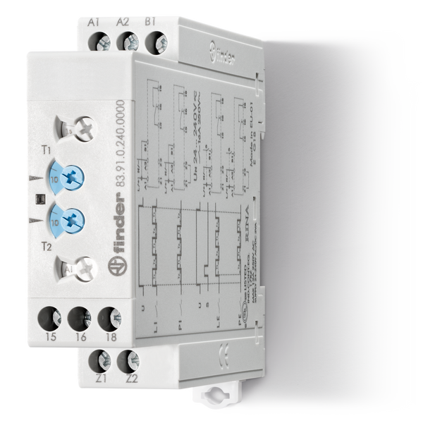 Modular Timer Asymmetrical flasher/22,5mm.1CO 16A/24...240VUC (83.91.0.240.0000) image 1