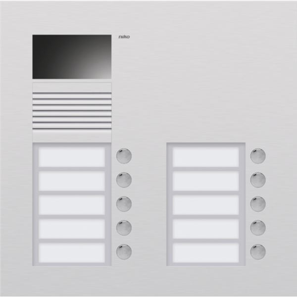 Flush-mounting external unit with 10 bells and colour camera image 1