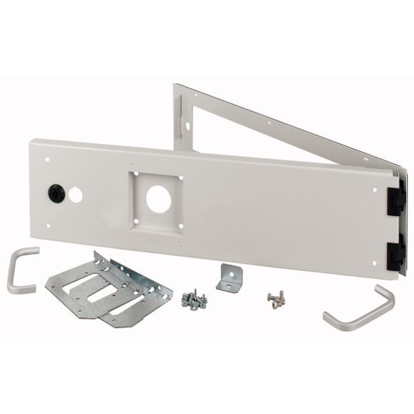 Opening metal front plate for drawer, NZM, ventilated, IP31, H=150mm, grey image 1