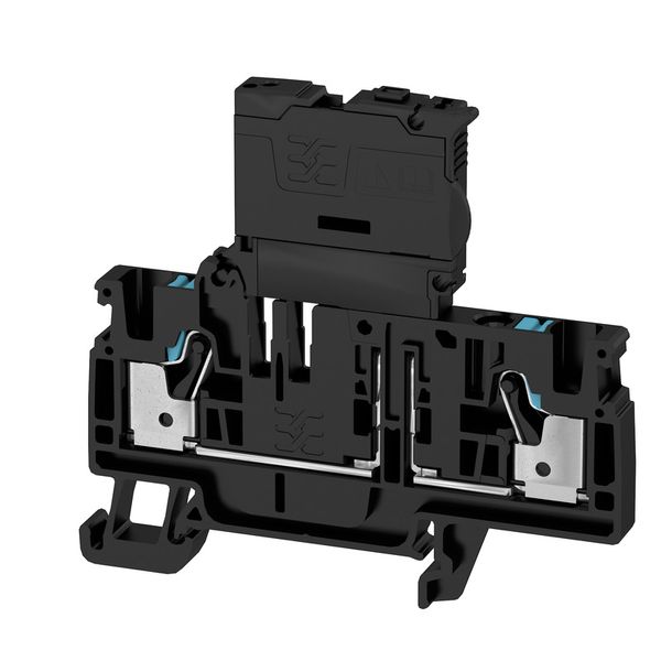 Fuse terminal, PUSH IN, 4 mm², 500 V, 6.3 A, G-Si. 5 x 20, black image 1