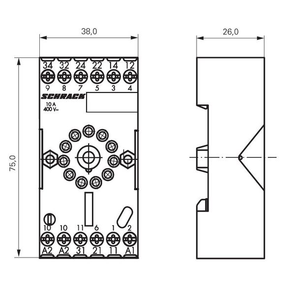 11-pole socket with screw connection for 3-pole MT-relays image 3