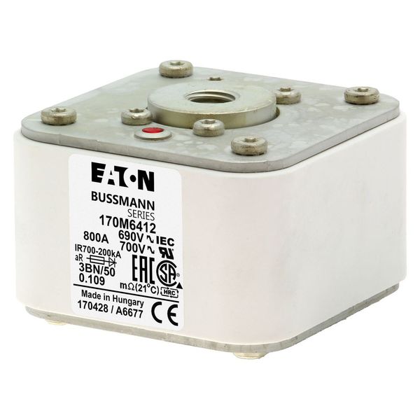 Fuse-link, high speed, 800 A, AC 690 V, size 3, aR, IEC, UL, single indicator image 14