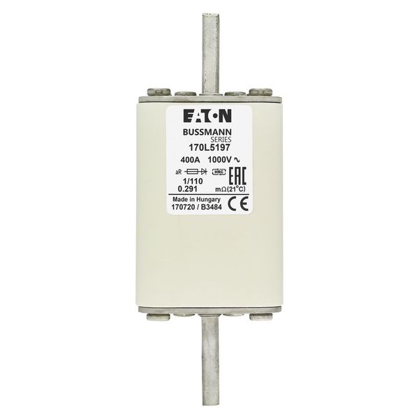 Fuse-link, high speed, 400 A, AC 1000 V, Size 1, 51 x 51 x 141 mm, aR, DIN, IEC, single indicator image 16