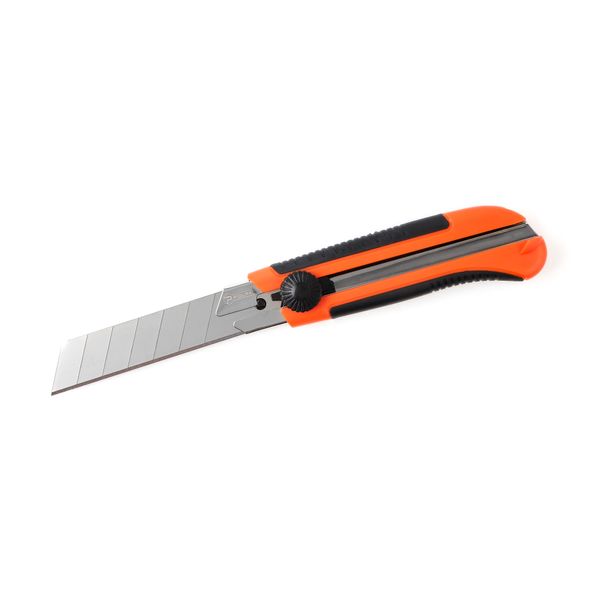 Reinforced utility knife with a ruberized handle, a screw lock, a magnet and a segmented blade 25 mm image 3