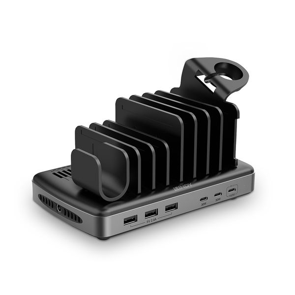 160W 6 Port USB Charging Station Charges up to 6 tablets, smartphones  and/or a laptop or Macbook simultaneously image 1