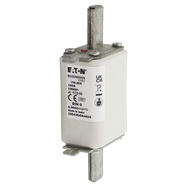 Fuse-link, high speed, 160 A, AC 1000 V, DIN 0, 35 x 60 x 125 mm, aR, DIN, IEC, single indicator image 22