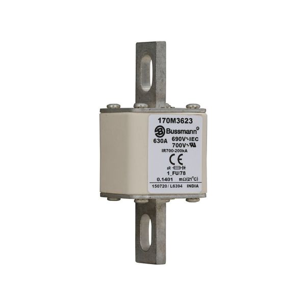 Fuse-link, high speed, 630 A, AC 690 V, compact size 1, 45 x 45 x 110 mm, aR, IEC, UL image 10