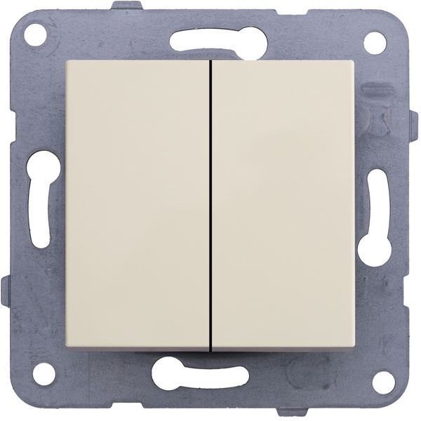 Karre Plus-Arkedia Beige (Quick Connection) Impulse Two Gang Switch image 1