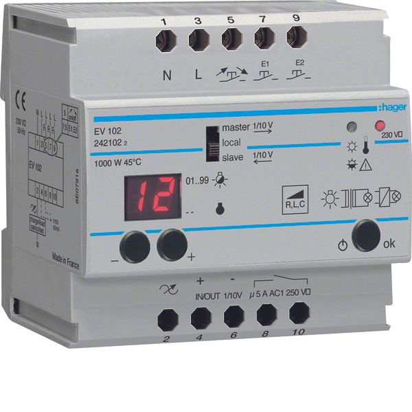 Din-rail dimmer 1000W+display image 1