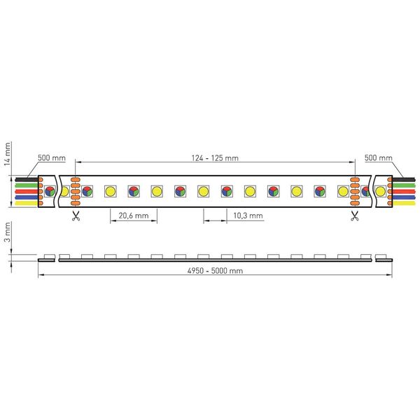 FS 115, RGB-NW, Ra=90+, 14W/m, 1170lm/m, 24VDC, IP44, l=5m image 4