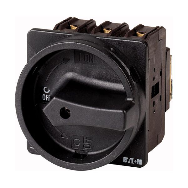 Main switch, P3, 63 A, flush mounting, 3 pole + N, 1 N/O, 1 N/C, STOP function, With black rotary handle and locking ring, Lockable in the 0 (Off) pos image 3